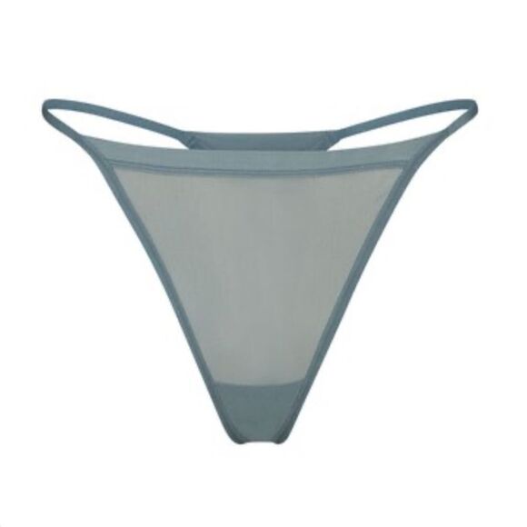 NWT SKIMS Summer Mesh String Thong In Arctic Blue Sheer Thong - Picture 4 of 4